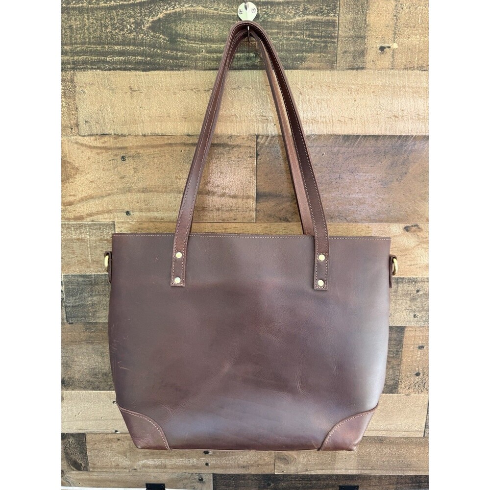 Montana Hudson Eva Leather Zip Tote Laptop Bag Multipurpose
